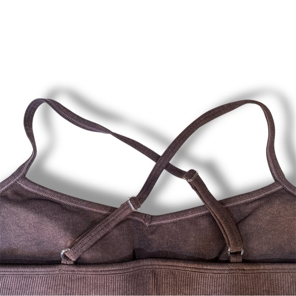 YoungLA Women’s Sports Bra Plum Truffle Wash Padded Adjustable Strap NWT - Picture 4 of 4